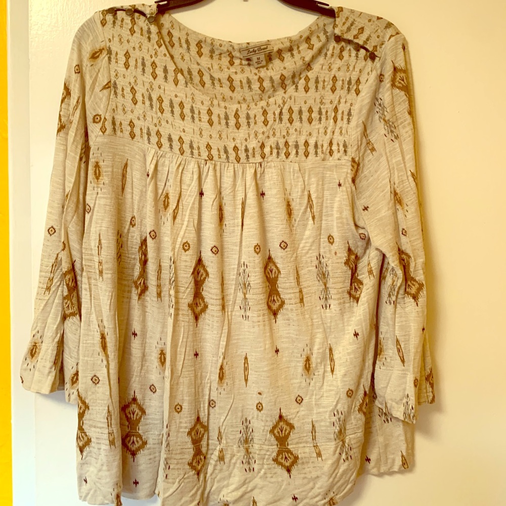 Lucky brand cream 3/4 sleeve